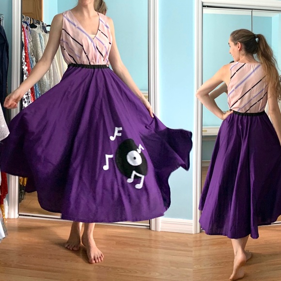 Hand Crafted Dresses & Skirts - SOLD 50s Sock Hop Swing Circle Skirt
